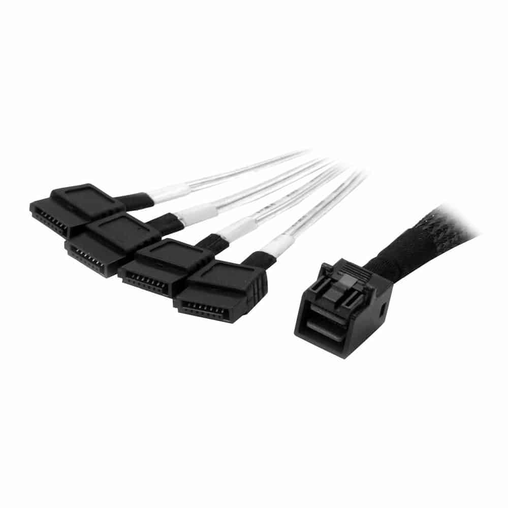 (image for) StarTech 1 Metre Black/White Mini-SAS to SATA Cable